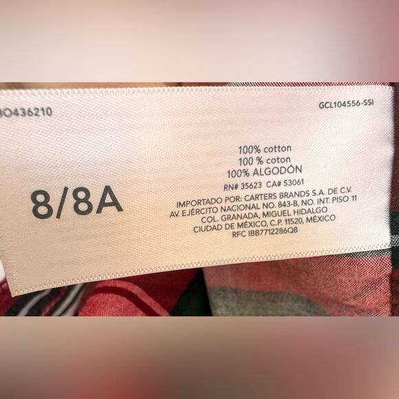 Carter’s Boys Kids Long Sleeve Festive Plaid Button Front Collared Shirt. 8. - Picture 5 of 5